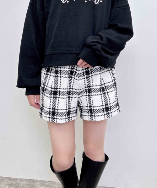白黒チェック柄キュロットパンツ セール】チェック柄キュロットパンツ（その他パンツ）｜INGNI