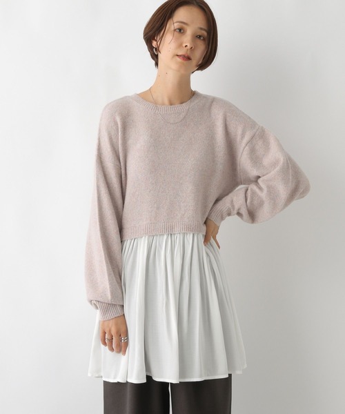 LEPSIM(レプシィム)の「ニットドッキングチュニックワンピース 152738(チュニック・レディース・チャコールグレー/ブラウン/ライトピンク/ライトブルー/アイボリー・FREE)」の22枚目の写真
