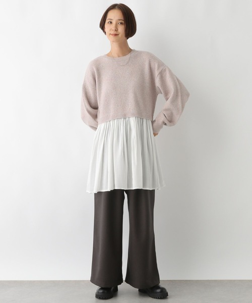 LEPSIM(レプシィム)の「ニットドッキングチュニックワンピース 152738(チュニック・レディース・チャコールグレー/ブラウン/ライトピンク/ライトブルー/アイボリー・FREE)」の20枚目の写真
