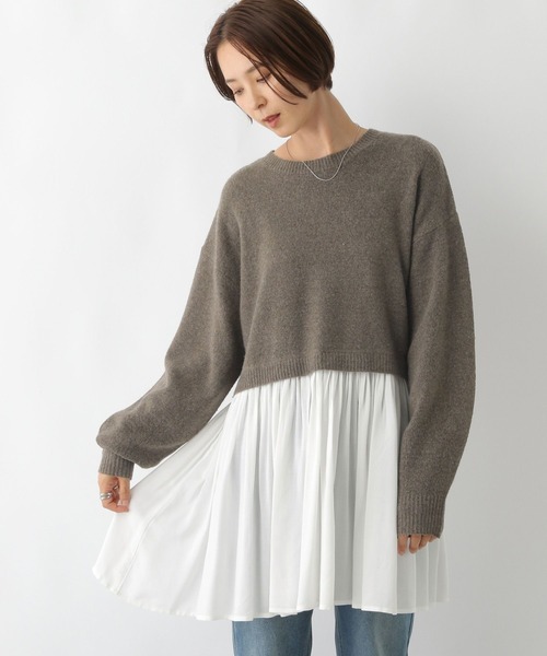 LEPSIM(レプシィム)の「ニットドッキングチュニックワンピース 152738(チュニック・レディース・チャコールグレー/ブラウン/ライトピンク/ライトブルー/アイボリー・FREE)」の18枚目の写真