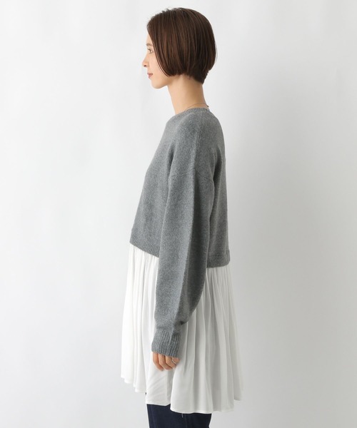 LEPSIM(レプシィム)の「ニットドッキングチュニックワンピース 152738(チュニック・レディース・チャコールグレー/ブラウン/ライトピンク/ライトブルー/アイボリー・FREE)」の14枚目の写真