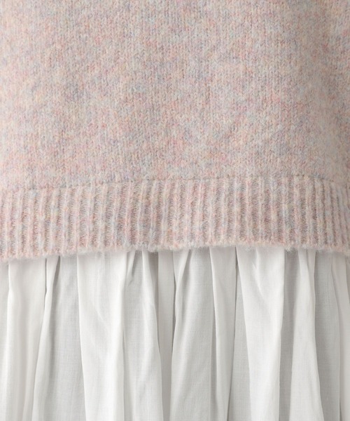 セール】ニットドッキングチュニックワンピース 152738（チュニック