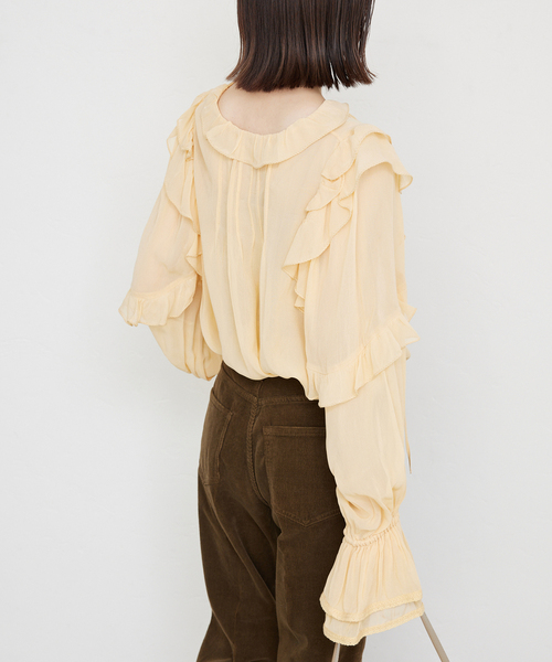 ✨️新品・未着用✨️ SLOBE IENA シアージョーゼットフリルブラウス ✨️新品・未着用✨️ SLOBE IENA シアージョーゼットフリル