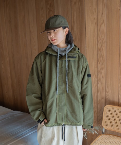 INTER FACTORY（インターファクトリー）の「ﾆｼﾙﾙ - stitch nylon parker made in INTERFACTORY（ナイロンジャケット・レディース・ブラック/カーキ・FREE）」の22枚目の写真