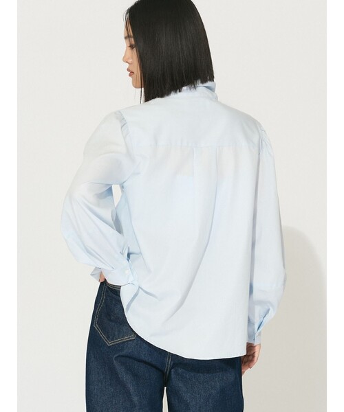 MIDIUMISOLID(ミディウミソリッド)の「MIDIUMISOLID for Ladies リボンタイシャツ(シャツ/ブラウス・レディース・ブラック/ライトブルー/オフホワイト・FREE)」の9枚目の写真