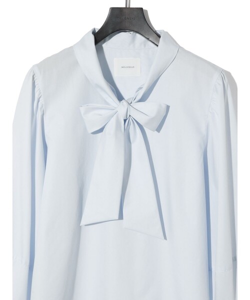 MIDIUMISOLID(ミディウミソリッド)の「MIDIUMISOLID for Ladies リボンタイシャツ(シャツ/ブラウス・レディース・ブラック/ライトブルー/オフホワイト・FREE)」の15枚目の写真