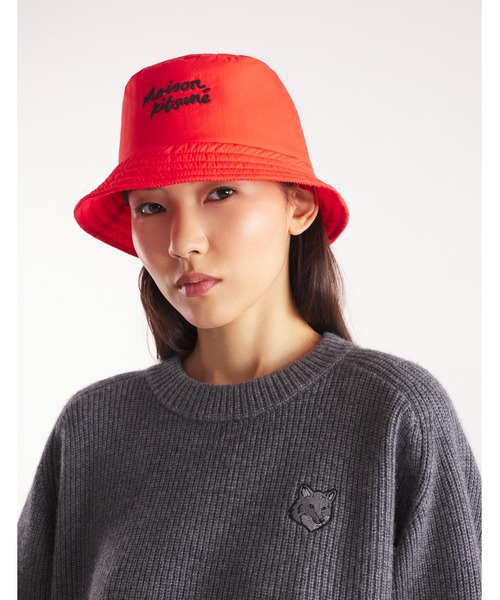 Maison Kitsune(メゾンキツネ)の「PUFFER BUCKET HAT(ハット・メンズ・ブラック/レッド系その他・XS/S/M/L)」の10枚目の写真