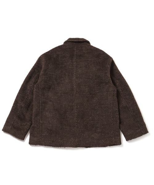 JUNRED(ジュンレッド)の「シャギーショートコート(ステンカラーコート・メンズ・ブラック/ダークブラウン・S/M/L)」の5枚目の写真