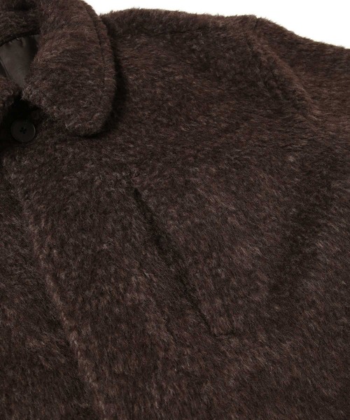 JUNRED(ジュンレッド)の「シャギーショートコート(ステンカラーコート・メンズ・ブラック/ダークブラウン・S/M/L)」の10枚目の写真