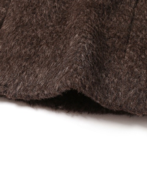 JUNRED(ジュンレッド)の「シャギーショートコート(ステンカラーコート・メンズ・ブラック/ダークブラウン・S/M/L)」の12枚目の写真