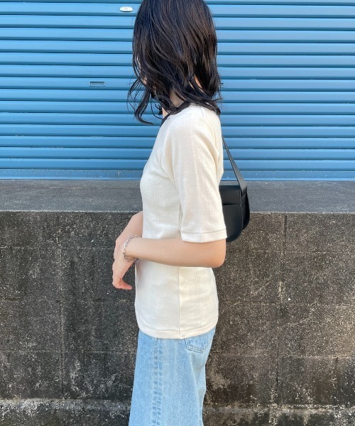 MILLER/ミラー] 別注 配色 5分袖リブクルーネックTシャツ（Tシャツ