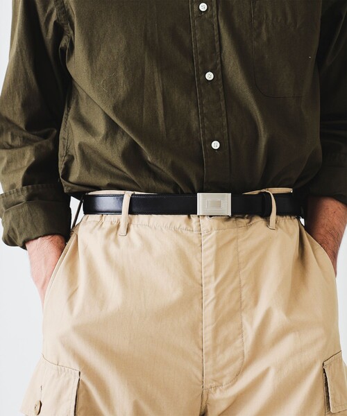 BEAMS PLUS(ビームスプラス)の「Plate Belt Dress Calf(ベルト・メンズ・ブラウン/ブラック・L(103cm)/S(87cm)/M(95cm))」の3枚目の写真