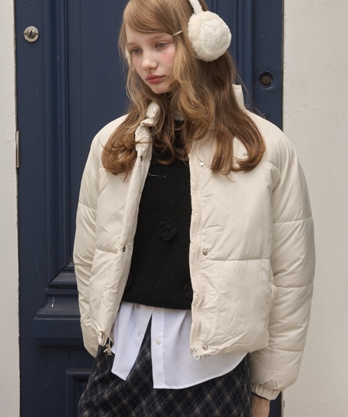 スタンドカラー中綿ショートジャケット / stand collar cotton batting