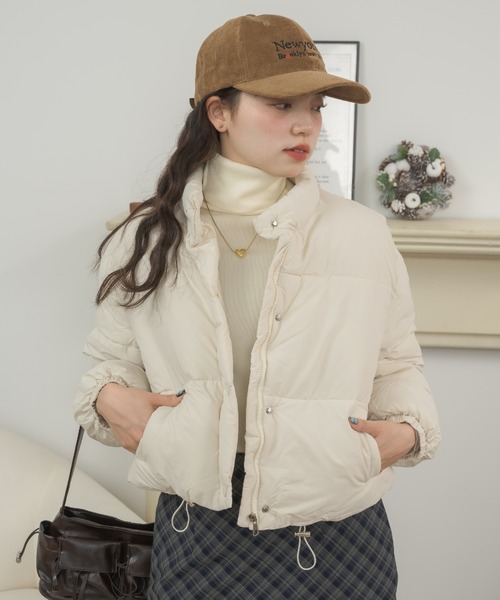 中綿ジャケット バットスリーブ スタンドカラー ショート スタンドカラー中綿ショートジャケット / stand collar cotton