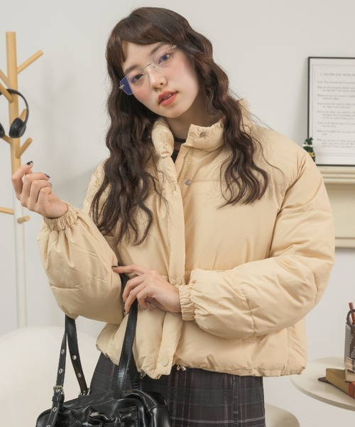 スタンドカラー中綿ショートジャケット / stand collar cotton