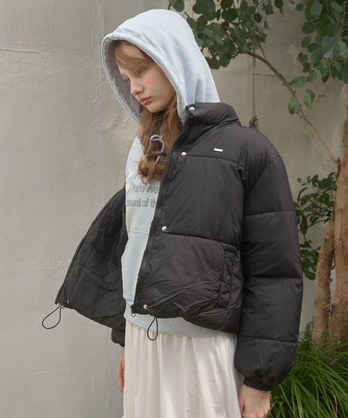 Birthday room（バースデイルーム）の「スタンドカラー中綿ショートジャケット / stand collar cotton batting short jacket（ダウンジャケット/コート・レディース・ホワイト/ピンク/イエロー/ライトブルー/ブラック・FREE）」の21枚目の写真