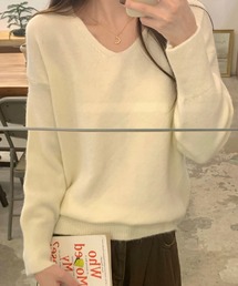 Vネック もちもちシンプルセーター