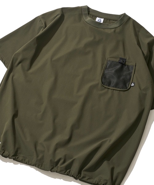 GERRY（ジェリー）の「【GERRY/ジェリー】接触冷感ストレッチナイロン メッシュポケット付き ショートスリーブTシャツ（Tシャツ/カットソー・メンズ・カーキ/グレイッシュベージュ/ブラック・X-LARGE/LARGE/MEDIUM）」の3枚目の写真