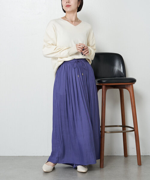 Jena espace merveilleux（ジェナ　エスパスメルヴェイユ）の「【新色登場】【低身長サイズ】プリーツスカーチョ（その他パンツ・レディース・パープル/ベージュ/チャコールグレー/ネイビー/ブルー系その他/ライトグレー・FREE）」の12枚目の写真