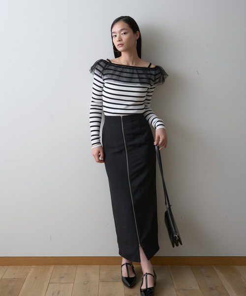 EMMA ROUGE VIF(エマルージュヴィフ)の「【一部店舗限定】オフショルチュールリブプルオーバー(ニット/セーター・レディース・ホワイト系その他/ブラック/オフホワイト・フリー)」の15枚目の写真