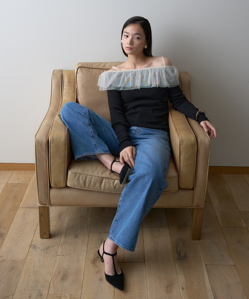 EMMA ROUGE VIF(エマルージュヴィフ)の「【一部店舗限定】オフショルチュールリブプルオーバー(ニット/セーター・レディース・ホワイト系その他/ブラック/オフホワイト・フリー)」の13枚目の写真