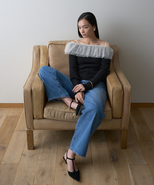 EMMA ROUGE VIF(エマルージュヴィフ)の「【一部店舗限定】オフショルチュールリブプルオーバー(ニット/セーター・レディース・ホワイト系その他/ブラック/オフホワイト・フリー)」の12枚目の写真