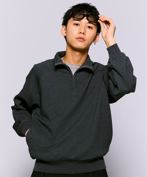 THE BOLDMAN（ザ ボールドマン）の「Halfzip Raglan Sweat / ハーフジップラグランスウェット（スウェット・メンズ・ブラック/グレー/ブルー・MEDIUM/LARGE）」の5枚目の写真