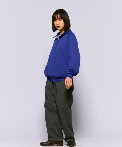 セール】Halfzip Raglan Sweat / ハーフジップラグラン