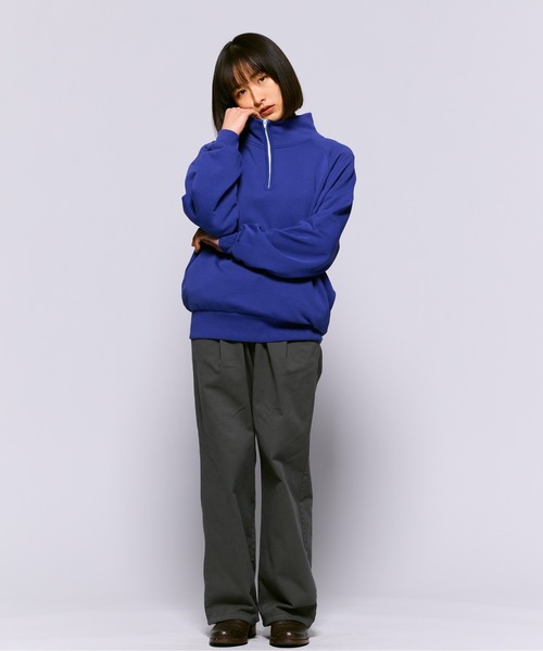 セール】Halfzip Raglan Sweat / ハーフジップラグラン