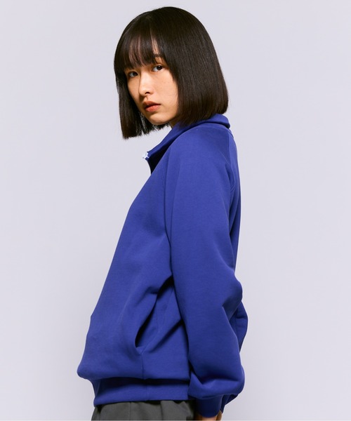 medium sportswear ベルベットハーフジップ ハーフジップループバックスウェットシャツ （Grey Melange