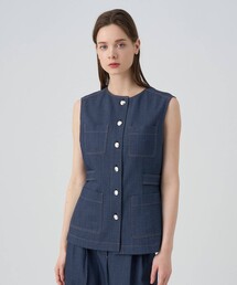 ANAYI | 【セットアップ対応商品】オックスストレッチポケットジレ(その他アウター)