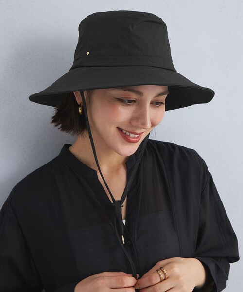green label relaxing(グリーンレーベルリラクシング)の「ワイドブリムハット② -UVケア-(ハット・レディース・ダークグレー/モカ/ナチュラル/ブラック・FREE)」の5枚目の写真