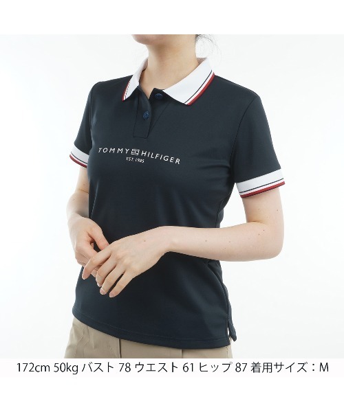 希少❗️ ゴルフ世界殿堂（ホールオブフェイム）　半袖ポロシャツ レッドZIXIZ柄 【レディース半袖ポロシャツ】24PSSSL-RDWH