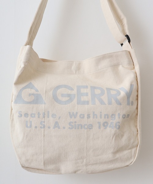 GERRY（ジェリー）の「GERRY キャンバス ニュースペーパーバッグ 男女兼用（ショルダーバッグ・メンズ・アイボリー/ブラック・FREE）」の5枚目の写真