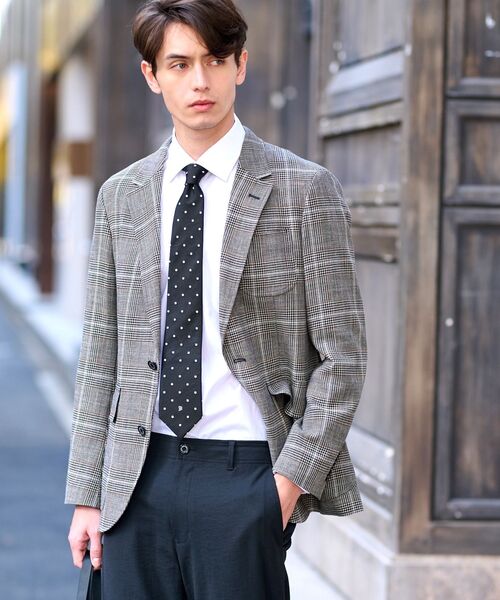 DRESSTERIOR(ドレステリア)の「◆ウールコットン グレンチェックジャケット(テーラードジャケット・メンズ・ブラウン系2・94/91/92/90)」の7枚目の写真