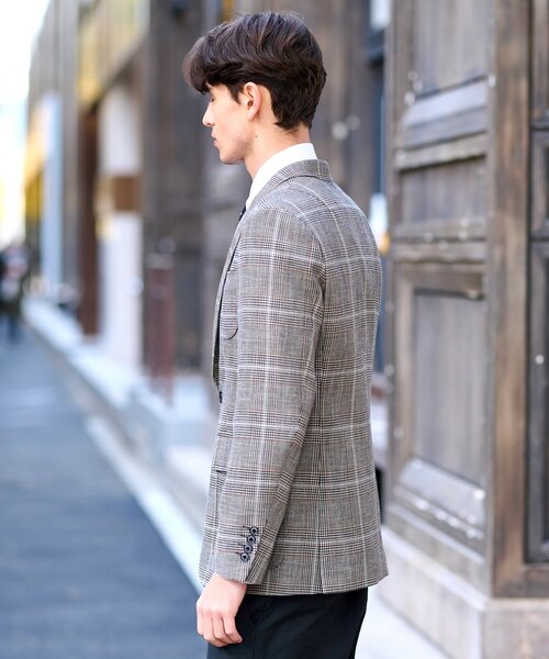 DRESSTERIOR(ドレステリア)の「◆ウールコットン グレンチェックジャケット(テーラードジャケット・メンズ・ブラウン系2・94/91/92/90)」の8枚目の写真