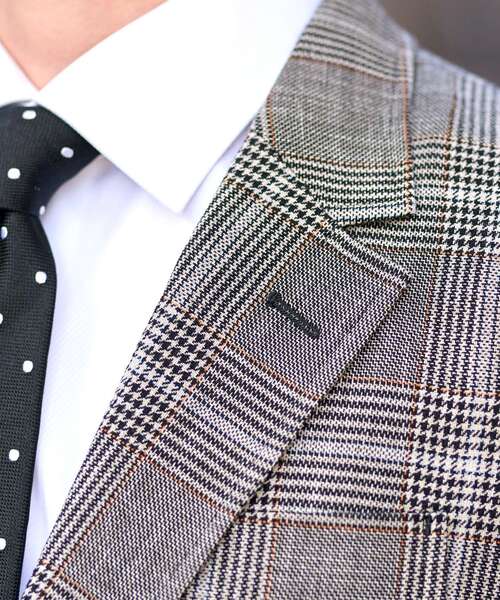 DRESSTERIOR(ドレステリア)の「◆ウールコットン グレンチェックジャケット(テーラードジャケット・メンズ・ブラウン系2・94/91/92/90)」の10枚目の写真