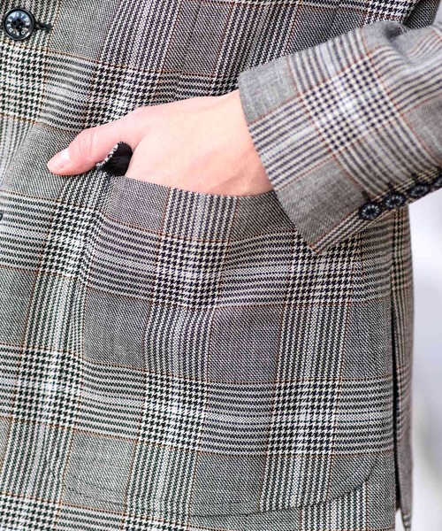 DRESSTERIOR(ドレステリア)の「◆ウールコットン グレンチェックジャケット(テーラードジャケット・メンズ・ブラウン系2・94/91/92/90)」の12枚目の写真