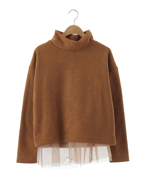 SEVENDAYS=SUNDAY（セブンデイズサンデイ）の「インナー付オフタートルプルオーバー（Tシャツ/カットソー・レディース・チャコールグレー/ネイビー/キャメル・MEDIUM/LARGE）」の3枚目の写真