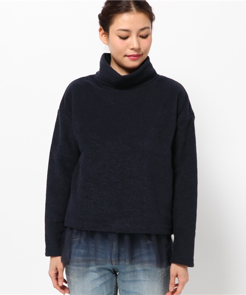 SEVENDAYS=SUNDAY（セブンデイズサンデイ）の「インナー付オフタートルプルオーバー（Tシャツ/カットソー・レディース・チャコールグレー/ネイビー/キャメル・MEDIUM/LARGE）」の4枚目の写真