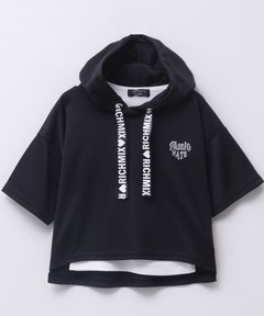 Amiligeロゴ裾ZIP半袖カットソーパーカー Amiligeロゴ裾ZIP半袖カットソーパーカー– A AM STUDIO