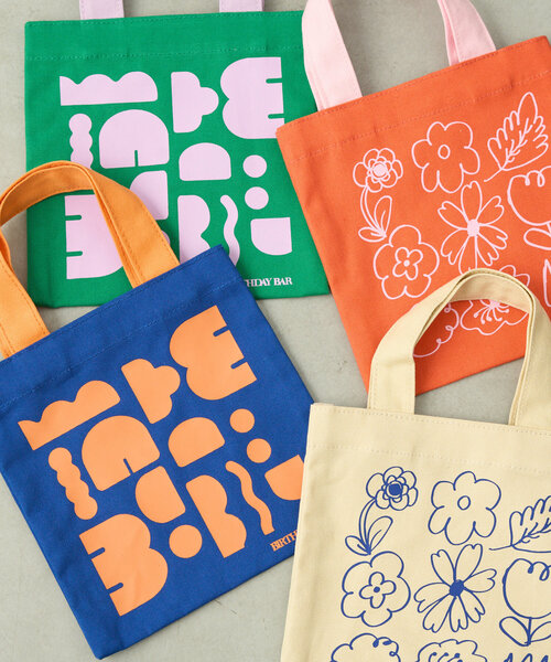コットンミニスクエアフラットバッグ（トートバッグ）｜BIRTHDAY BAR