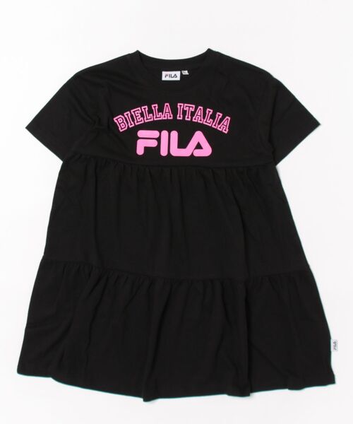 FILA（フィラ）の「FILA/フィラ　ティアードワンピース（ワンピース・キッズ・ベビーピンク/ブラック・110cm/120cm/130cm）」の2枚目の写真