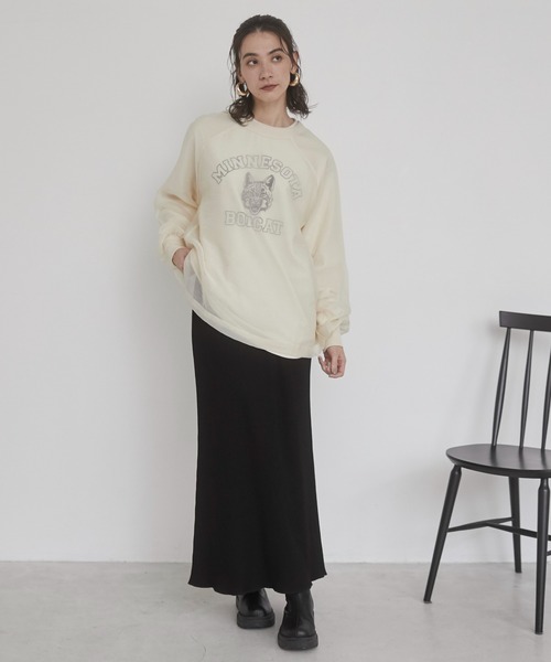 ANGIE（アンジー）の「オーガンジー シアートップス/プルオーバー（Tシャツ/カットソー・レディース・ブラック/アイボリー/ライトグレー・FREE）」の6枚目の写真