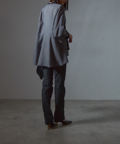 heve24SS フィンスリーブBL ブラウス プルオーバー クルーネック HEVE ヘイヴ フィンスリーブ BL ブラウス プルオーバー クルーネック