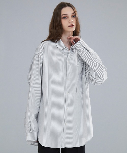 LUENNA(ルエナ)の「【LUENNA】 Wide Collar Loose Fit Shirt /ワイドカラー ルーズフィット シャツ(シャツ/ブラウス・メンズ・ライトブルー/ブラック系1/ホワイト/チャコールグレー/ブラック系2・L/M/S)」の3枚目の写真