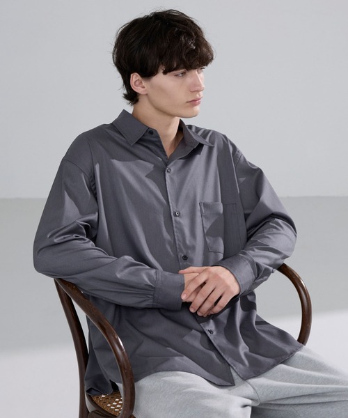 LUENNA(ルエナ)の「【LUENNA】 Wide Collar Loose Fit Shirt /ワイドカラー ルーズフィット シャツ(シャツ/ブラウス・メンズ・ライトブルー/ブラック系1/ホワイト/チャコールグレー/ブラック系2・L/M/S)」の18枚目の写真