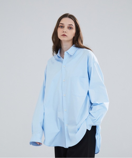 LUENNA(ルエナ)の「【LUENNA】 Wide Collar Loose Fit Shirt /ワイドカラー ルーズフィット シャツ(シャツ/ブラウス・メンズ・ライトブルー/ブラック系1/ホワイト/チャコールグレー/ブラック系2・L/M/S)」の8枚目の写真