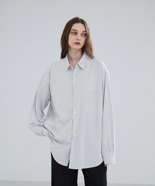 LUENNA】 Wide Collar Loose Fit Shirt /ワイドカラー ルーズ