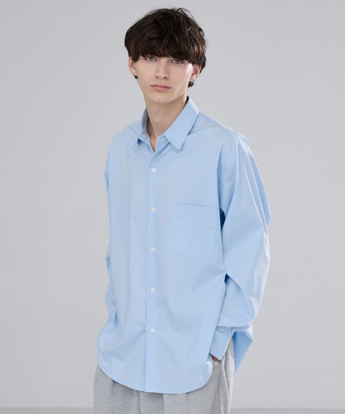 LUENNA(ルエナ)の「【LUENNA】 Wide Collar Loose Fit Shirt /ワイドカラー ルーズフィット シャツ(シャツ/ブラウス・メンズ・ライトブルー/ブラック系1/ホワイト/チャコールグレー/ブラック系2・L/M/S)」の14枚目の写真